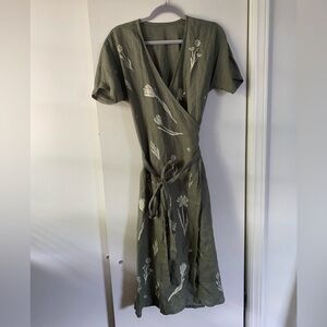 Sister Nettle Chamomile Linen Wrap Dress size XS/S